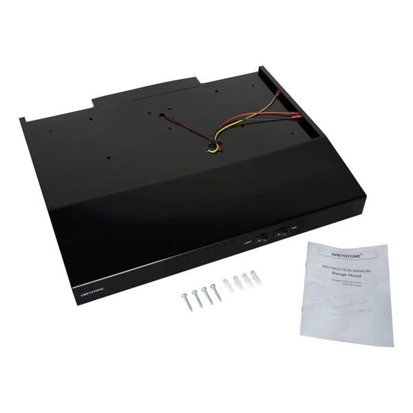 Furrion Greystone CXW-30-CZ01 22" Super Slim RV Range Hood, 12V, 2-Speed, LED Light, Black, Ductless
