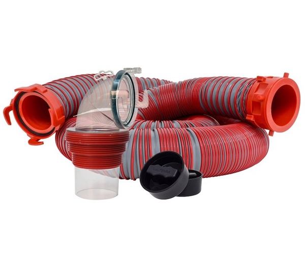 Valterra D04-0450 Viper 15 ft RV Sewer Hose Kit with Rotating 3" Bayonet Fittings