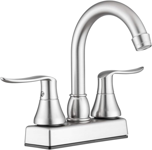 Dura Faucet DF-PB155LH-SN RV Bar Faucet with Side Levers, Brushed Satin Nickel, 4" Center