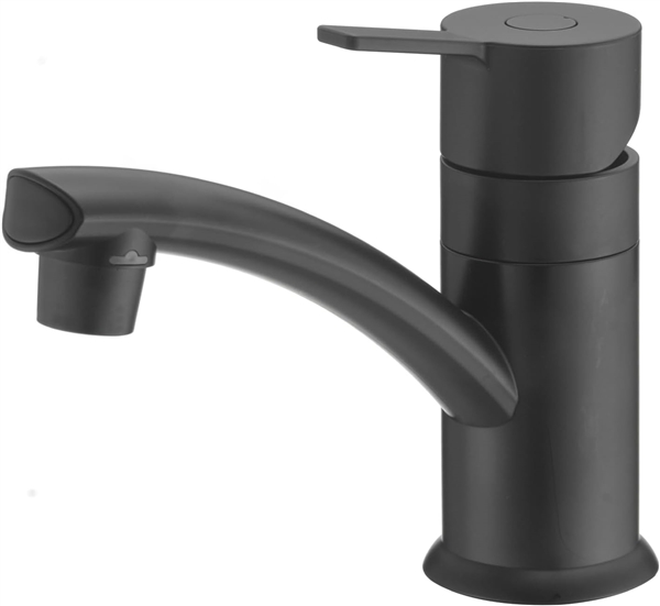 Dura Faucet DF-PL200M-MB Modern Single Lever Centerset RV Lavatory Faucet, Matte Black