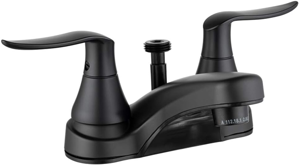 Dura Faucet DF-PL720LH-MB RV Lavatory Faucet with Diverter, Matte Black, 4" Center