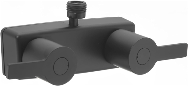 Dura Faucet DF-SA100M-MB Modern RV Shower Faucet with Lever Handles, Matte Black, 4" Center