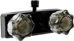 Dura Faucet DF-SA100S-BK RV Shower Faucet with Smoked Acrylic Knobs, Black, 4" Center