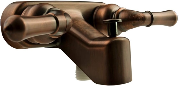 Dura Faucet DF-SA110C-ORB RV Tub and Shower Diverter Faucet, Oil Rubbed Bronze, 4" Center