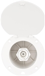 Dura Faucet DF-SA184-WT Exterior Spray Dock, White, RV Utility Outlet Holder