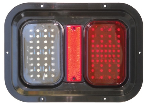 Valterra DG52721PB LED Trailer Tail Light with Backup Light - 11" Rectangle, Amber/Red