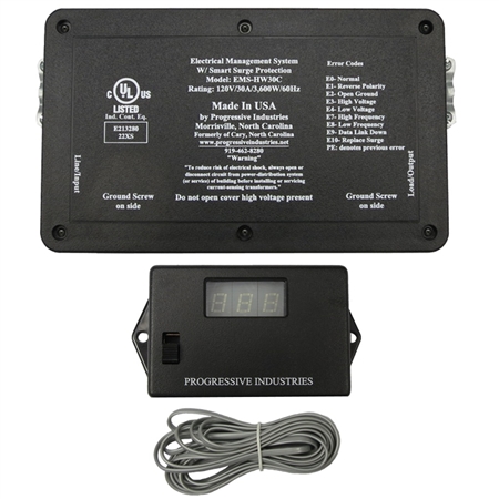 Progressive Industries EMS-HW30C Hardwired 30 Amp RV Surge Protector With Remote Display