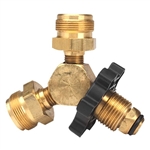 Enerco Propane Y-Male Adapter, POL x Male 1"-20 Throw-Away Fittings