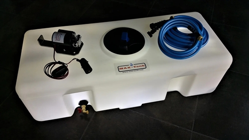 Max Tank F-01 50-Gallon Portable RV Fresh Water Tank System With 12V Transfer Pump