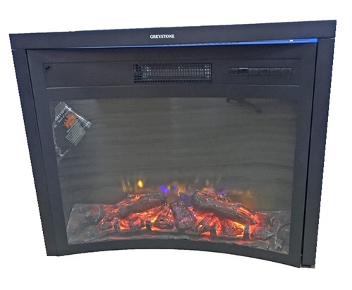 Greystone F2699L Curved Recessed Electric Fireplace With Logs - 26"