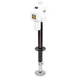 Stromberg Carlson JET-3555 electric tongue jack in white finish with 3500 lb capacity for RV travel trailers and fifth wheels