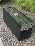RV Lockbox 23" Smooth Aluminum Black Battery Box With Diamond Plate Lid