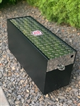 RV Lockbox 27" Smooth Aluminum Black Battery Box With Diamond Plate Lid