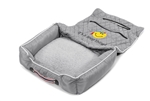 Seat Armour PET2G101JEPSFG Pet Bed 2 Go Gray Jeep Smiley Face Pet Bed And Car Seat
