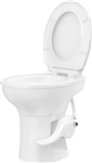 PowerMax PMTAP Residential Height Plastic RV Toilet with Elongated Bowl, White