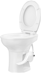 PowerMax PMTCP Residential Height Porcelain RV Toilet with Elongated Bowl, White