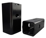 B&W Hitches RHXA2182 2-1/2 inch to 2 inch receiver hitch reducer sleeve, solid steel, shown at angle on white background