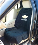 Seat Armour Seat Towel with Chevrolet Logo- Black