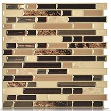 Smart Tiles SM1034-4 Peel and Stick Mosaic Tile RV Backsplash - Ballagio Keystone