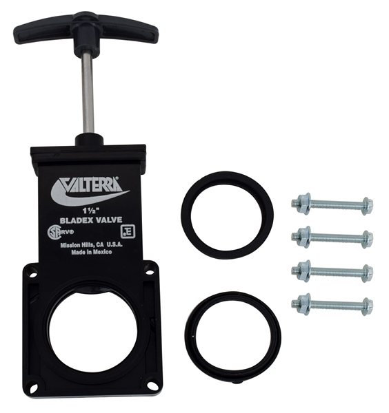 Valterra T1001VP Bladex 1-1/2" Waste Valve Body, Plastic Handle, Fits Bladex/Valterra/Bristol/Anonda