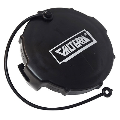 Valterra T1020VP 3" RV Termination Cap with Bayonet Hooks, Black Waste Valve Cap