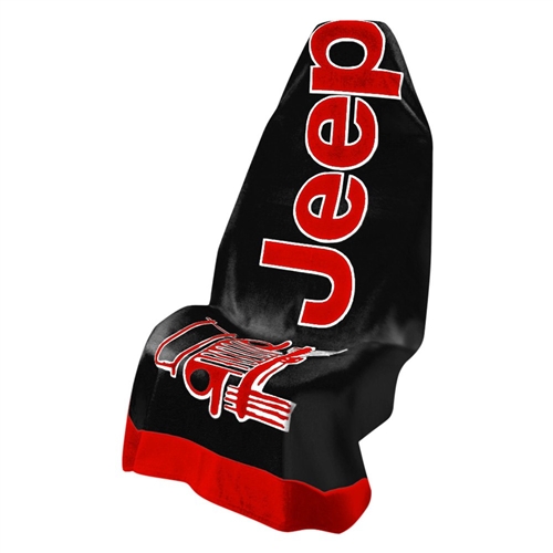 Seat Armour Towel 2 Go Jeep Seat Cover - Black/Red