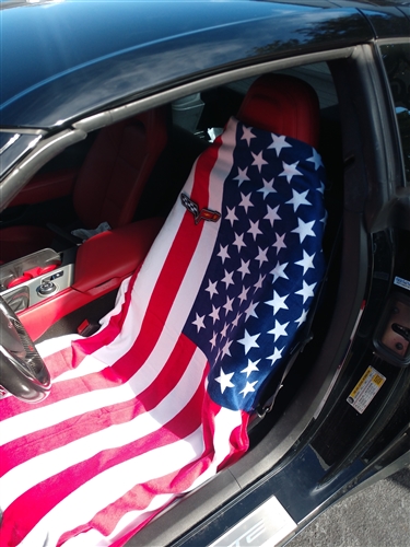 Seat Armour T2G100FLAGC6 Towel 2 Go Corvette C6 American Flag Seat Cover