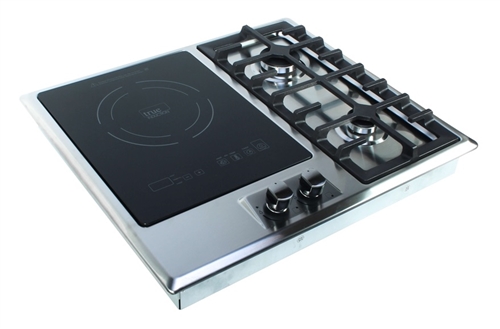 True Induction TI-1+2B Double Gas Burner And Induction Cooktop