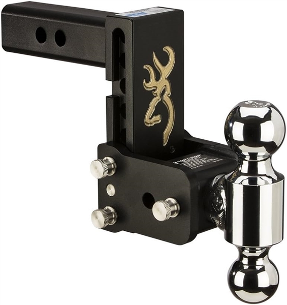 B&W Hitches TS10037BB Class IV double ball mount with 2-inch and 2-5/16-inch balls, solid steel construction, shown from 3/4 angle