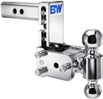 B&W Hitches TS10037C Chrome 8-Inch Shank Dual Ball Turnoverball Tow Stinger - Class V