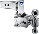 B&W Hitches TS20037C Tow & Stow Adjustable Chrome Dual-Ball Mount, 2" and 2-5/16" Balls, 2-1/2" Receiver