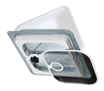 Ventline V2092SP-25 Manual RV Roof Vent, White, with Birch White Ceiling Garnish