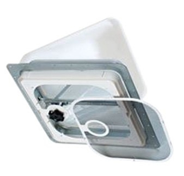 Ventline V2110SP-24 Manual RV Roof Vent, Aluminum Lid, with Polar White Ceiling Trim Ring