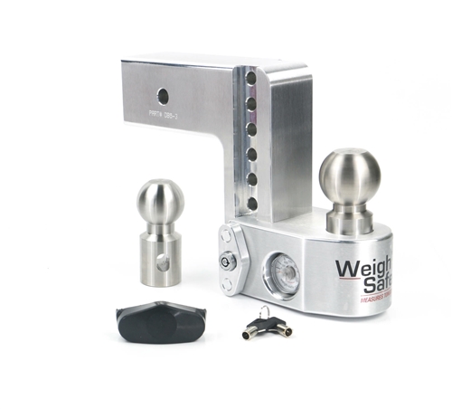 Weigh Safe WS10-2.5 Adjustable 2-Ball Trailer Hitch Mount with Built-In Scale - 2.5" Hitch - 10" Drop - 11" Rise