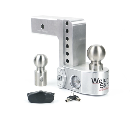 Weigh Safe WS6-2 Adjustable 2-Ball Trailer Hitch Mount with Built-In Scale - 2" Hitch - 6" Drop - 7" Rise