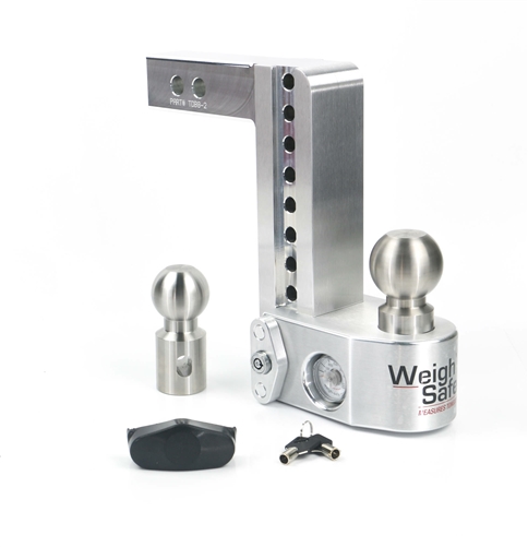 Weigh Safe WS8-2 Adjustable 2-Ball Trailer Hitch Mount with Built-In Scale - 2" Hitch - 8" Drop - 9" Rise
