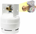 Flame King YSN03 3 lb Propane Cylinder with OPD Valve & Built-In Gauge