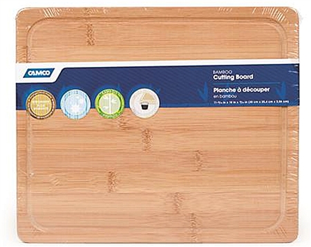 Camco 43546 RV Bamboo Cutting Board with Juice Groove and Foot