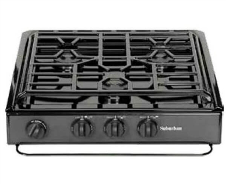 Suburban 3233A 3 Burner Slide-In RV Cooktop Stove - Spark Ignition with Sealed Burners