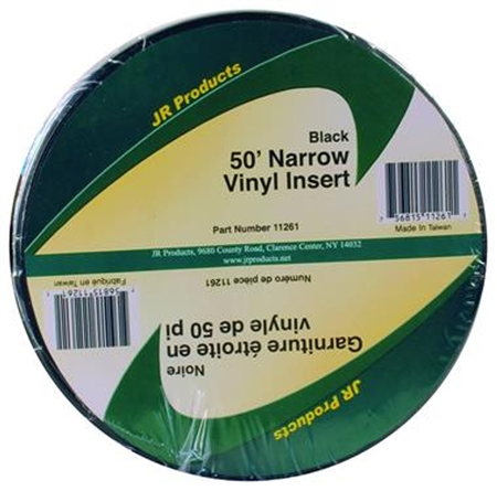 JR Products 11261 Narrow Vinyl Insert - 50' x 3/4" - Black
