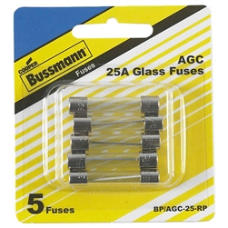 Bussmann BP/AGC-25-RP 25 Amp AGC Glass Tube Fuse