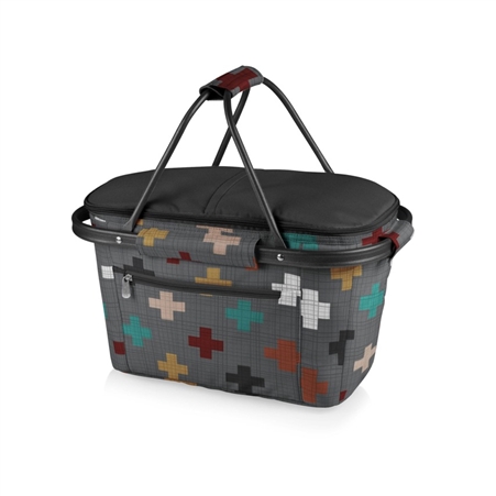 Picnic Time Market Basket  Collapsible Tote - Pixels Collection