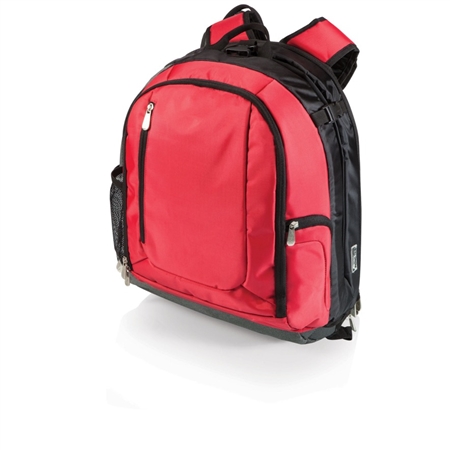 Picnic Time PT-Navigator Backpack Cooler and Portable Seat - Red with Black