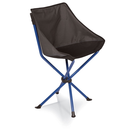 Picnic Time PT-Odyssey Portable Chair - Grey with Blue