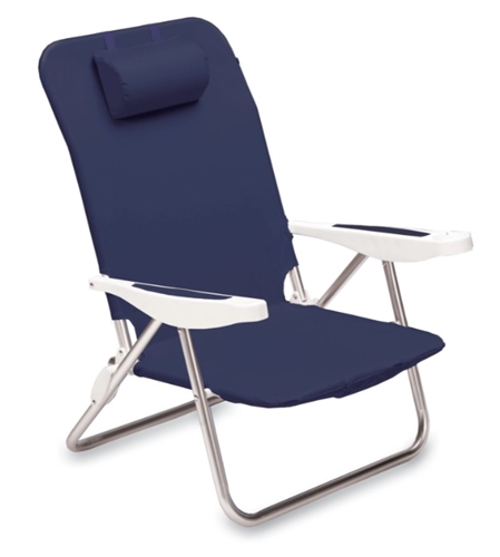 Picnic Time 790-00-138-000-0 Monaco Beach Chair Backpack Chair - Navy
