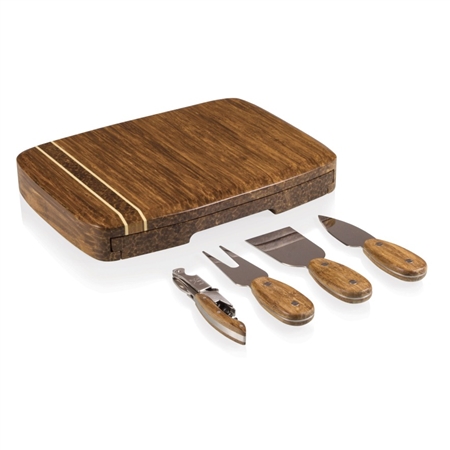 Picnic Time Verano Cutting Board and Tools Set - Crushed Bamboo