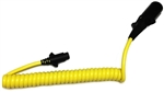 HitchCoil 95-12488-02 7-Way Round Female To 4-Way Round Female Coiled Trailer Cable, 6 Ft, Yellow