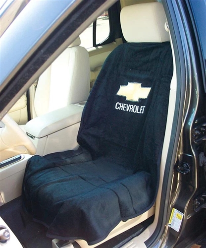Seat Armour Seat Towel with Chevrolet Logo- Black